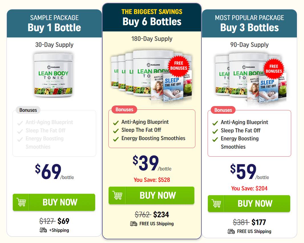 Nagano Lean Body Tonic Special discount
